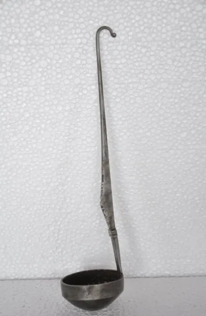 Vintage Iron Unique Handcrafted Oil Spoon / Kitchenware , Rich Patina