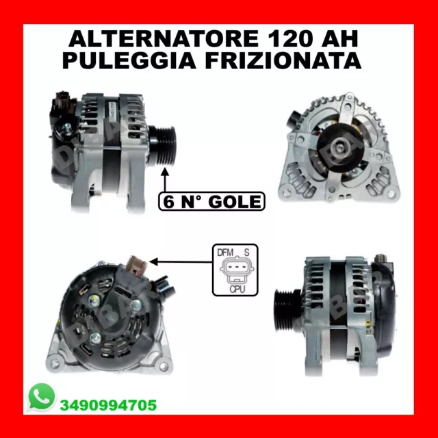 Alternatore 120Ah Ford Focus C-Max 1.6 Tdci Da Anno 2005 Kw66 Cv90 Hhda Hhdb