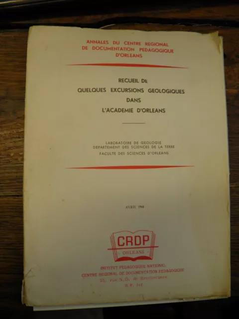 excursions géologiques dans l'académie d'Orléans 1968