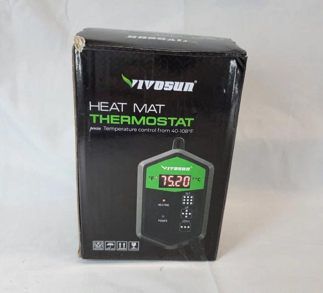 VIVOSUN HEAT MAP Thermostat 40108F Temperature Controller for