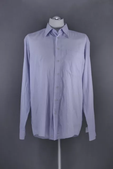 Seidensticker Casual Shirt L KW41 Blue Long Sleeve Kent Collar Lightweight