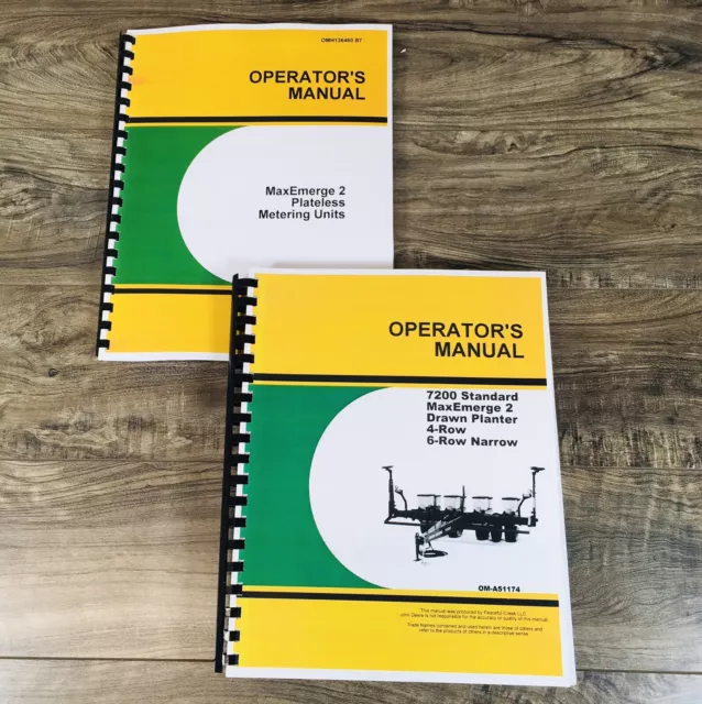 Operators Manual John Deere 7200 Drawn Planter 4 & 6 Row W/ Plateless Metering