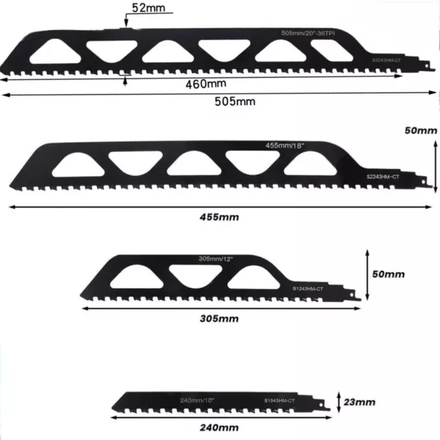 Reciprocating Saw Blade Alloy Steel 2TPI Teeth Tipped Cutting RecipぁBlade