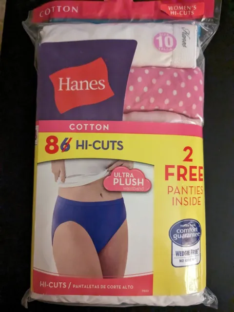 Hanes Ultimate Cotton Comfort Soft Hi-Cut Panties 5 Pairs Size