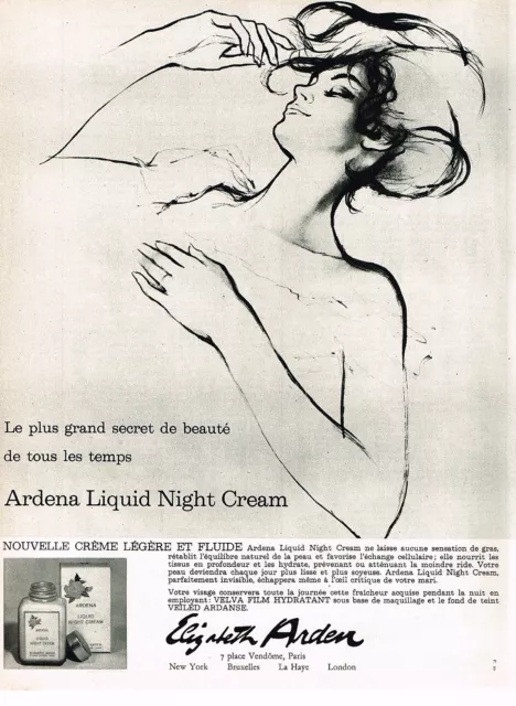 PUBLICITE ADVERTISING  1965   ELISABETH ARDEN    cosmétiques ARDENA