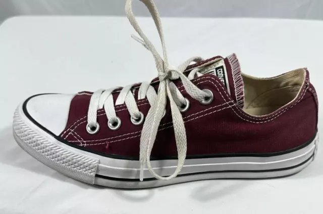 Converse All Star Chuck Taylor Unisex Ox Low Top Burgundy Shoes Mens 5 Womens 7