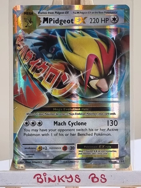 Mega Pidgeot EX Rare Holo Pokémon Card 65/108 Evolutions - NM