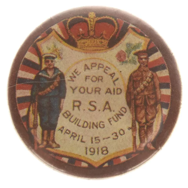 WWI Australian R.S.A Building Fund Button