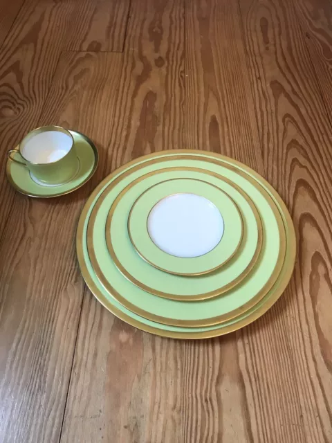 NEW HAVILAND Laque de Chine Pistachio Place Setting