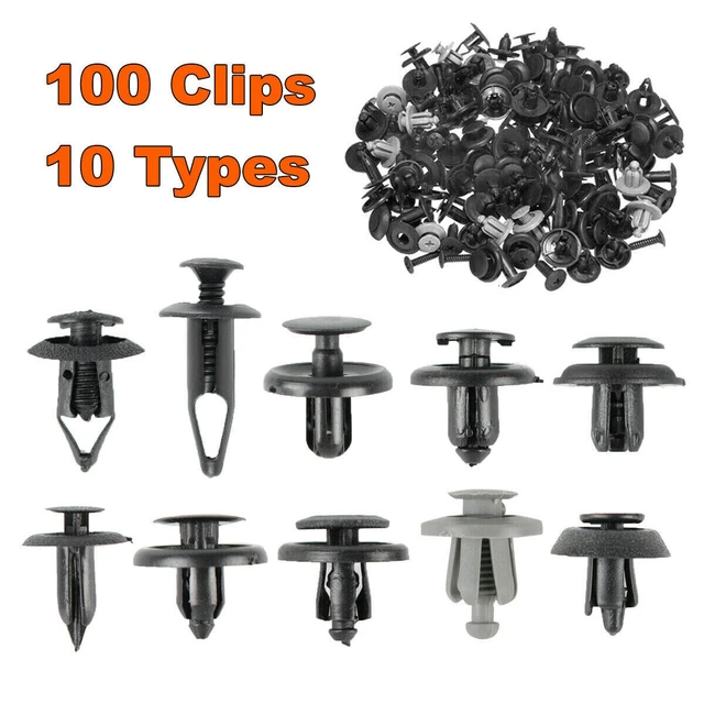 100PACK BUMPER CLIPS Fender Trim Car Auto Push Pin Rivet Fastener Panel