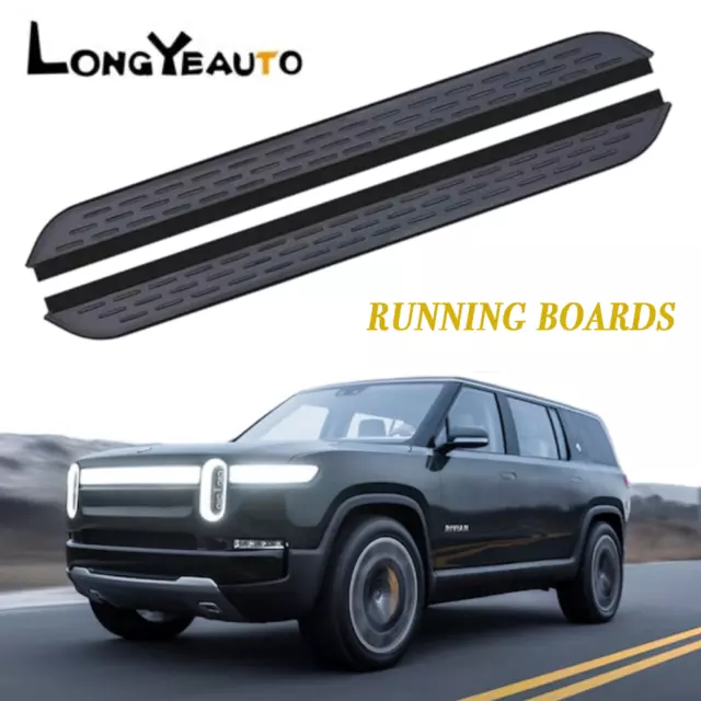 Running Boards Side Steps Nerf Bars Fits For Rivian R1S 2022 2023 2024 ALU