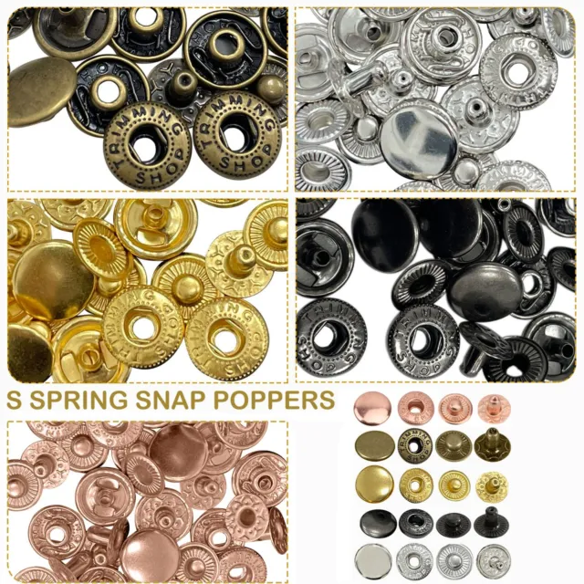 S Spring Metal Press Stud Snap Fastener Button Large Small Clothing Sewing Craft