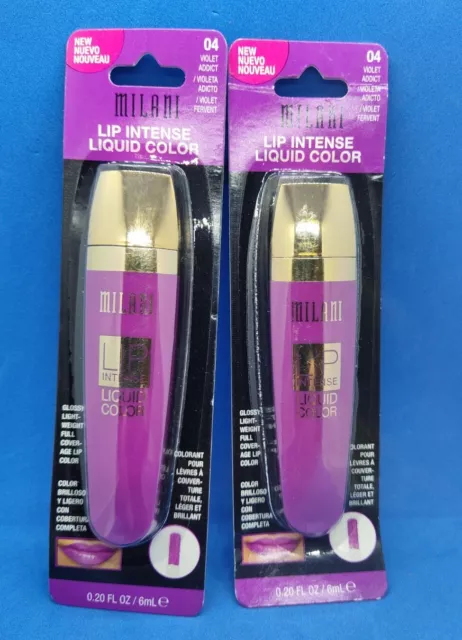 Milani Lip Intense Liquid Color 04 VIOLET ADDICT 0.20 oz (LOT OF 2)