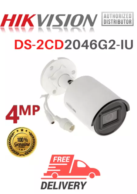 Hikvision DS-2CD2046G2-IU 4MP F4 Micrófono incorporado para cámara de red...