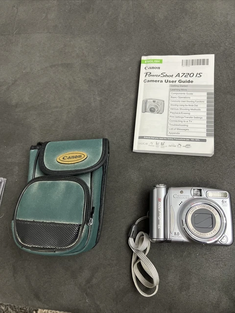 Canon Power Shot A720 IS 8MP Digital Camera PC1251, case, Manual