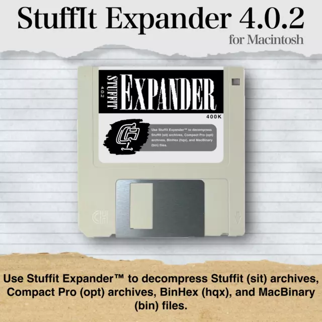 Floppy Stuffit Expander 4.0.2 per Apple Macintosh Vintage  400k 800k