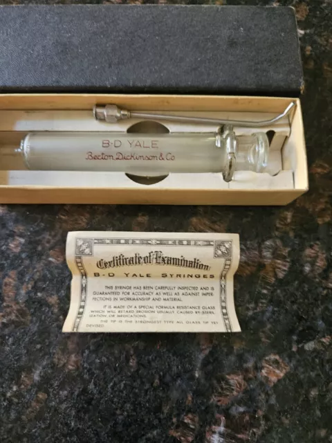 Vintage 1950 Becton Dickinson Co Syringe im Box