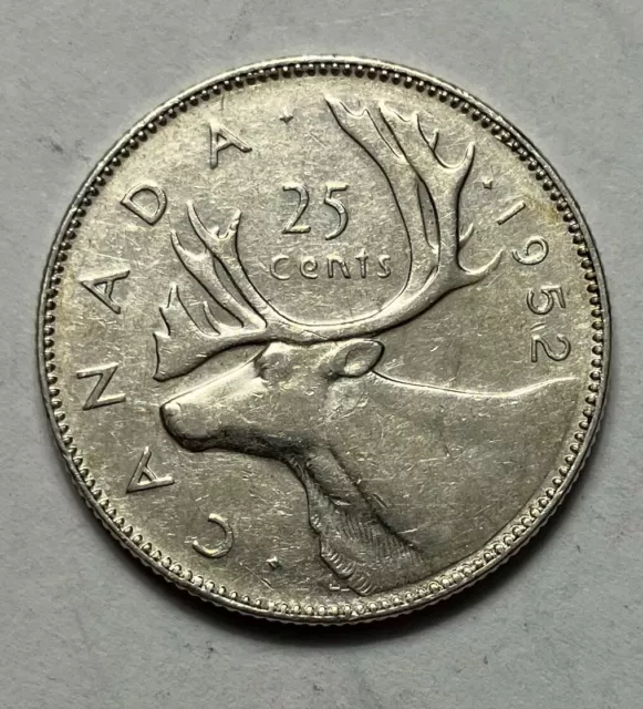 1952 Low Relief Canada Silver 25 cents