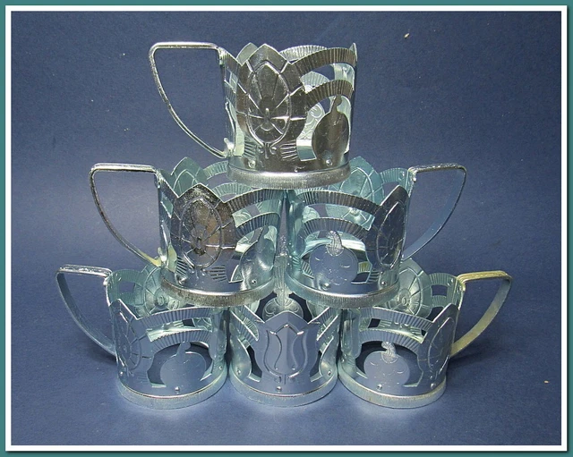 Lot de 6 supports de verre ressorts
