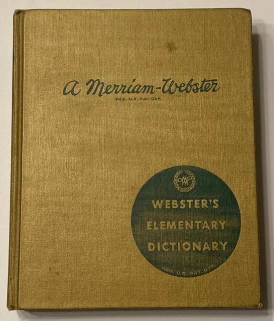 WEBSTER’S ELEMENTARY DICTIONARY, 1961, School Book From 1960s 14.90