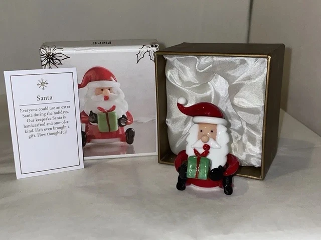 Pier One 1 PERE NOEL Santa Claus Blown Glass Figurine 2"