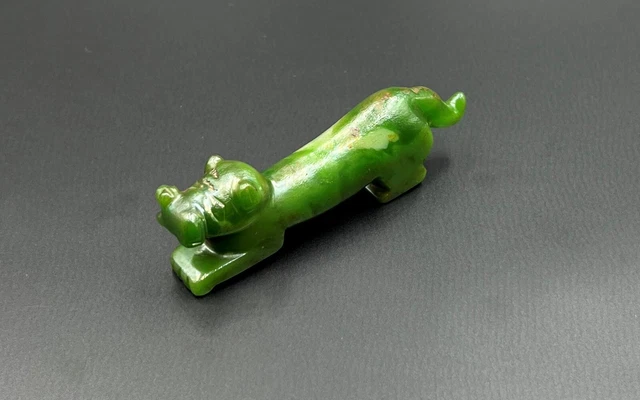 South East Asian Burmese Pyu Pagan Aventurine Jade Stone Tiger Bead Pendant