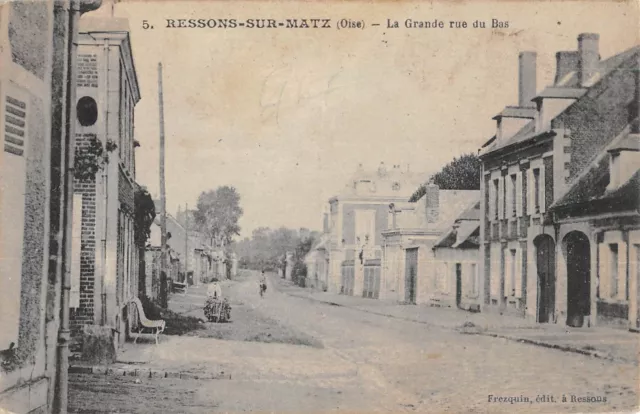 Cpa 60 Ressons Sur Le Matz La Grande Rue Du Bas