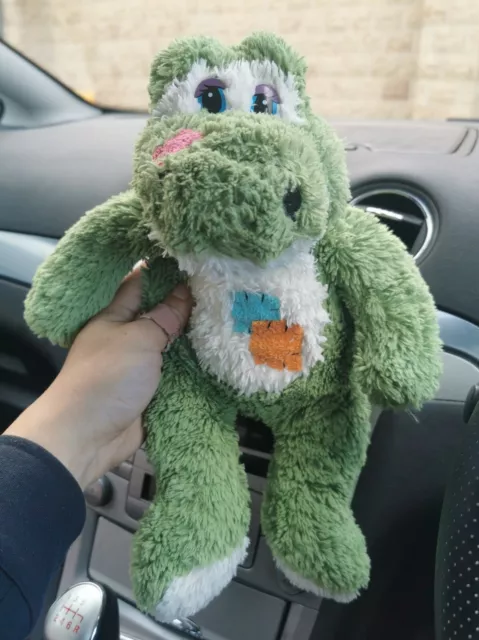 Dinki Di Cuddles Green Crocodile Plush Stuffed Animal Toy Teddy Patchwork 30cm