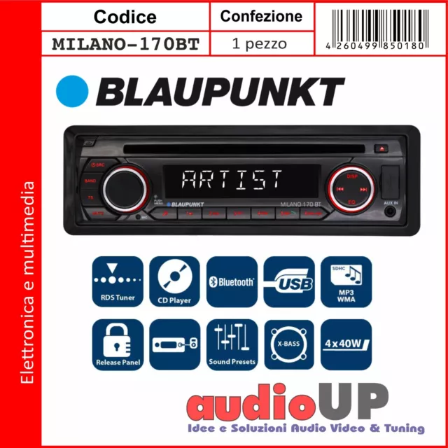 Autoradio Un Din Frontalino Estraibile Bluetooth Usb Aux Lettore Cd Mp3.