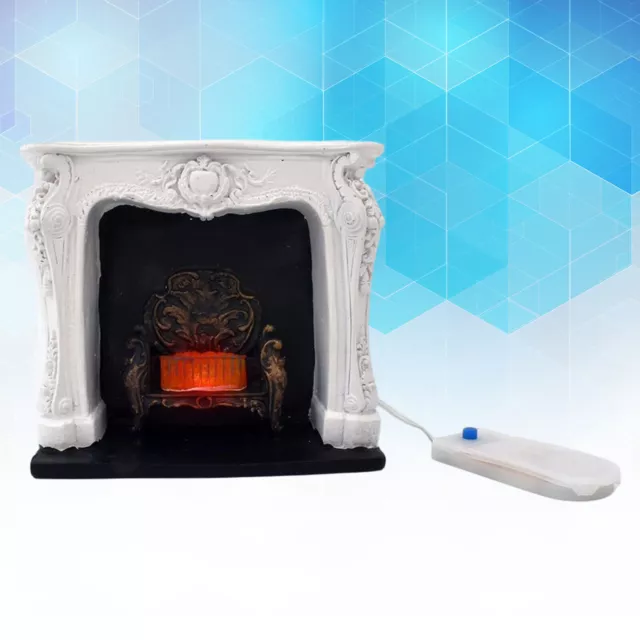 1:12 Miniature Fireplace Living Room Electric LED Flame Dollhouse Vintagelm6O 3