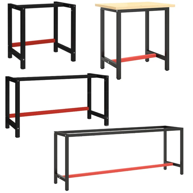 Tidyard Werkbankgestell Metall - Schwarz/Rot Mit Vorgebohrten Löchern