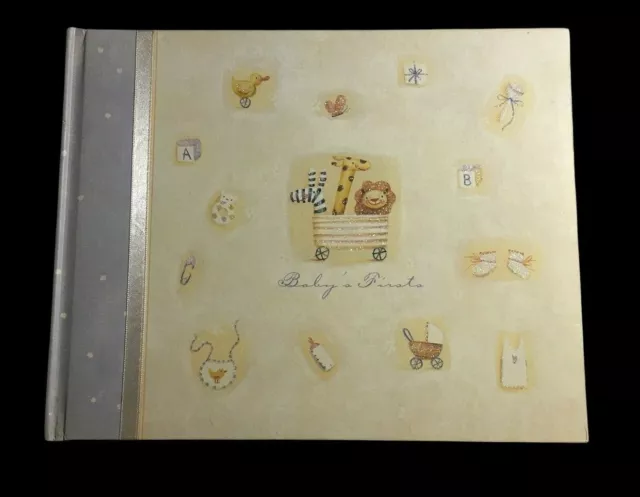 C.R. Gibson Vintage Baby's First Keepsake Album Yellow Blue Zoo Animals