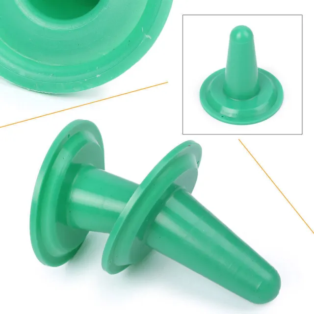 2x Green Plastic Inflaion Plug Shell Liner Block Fit Cow Goat Sheep Ewe Milker