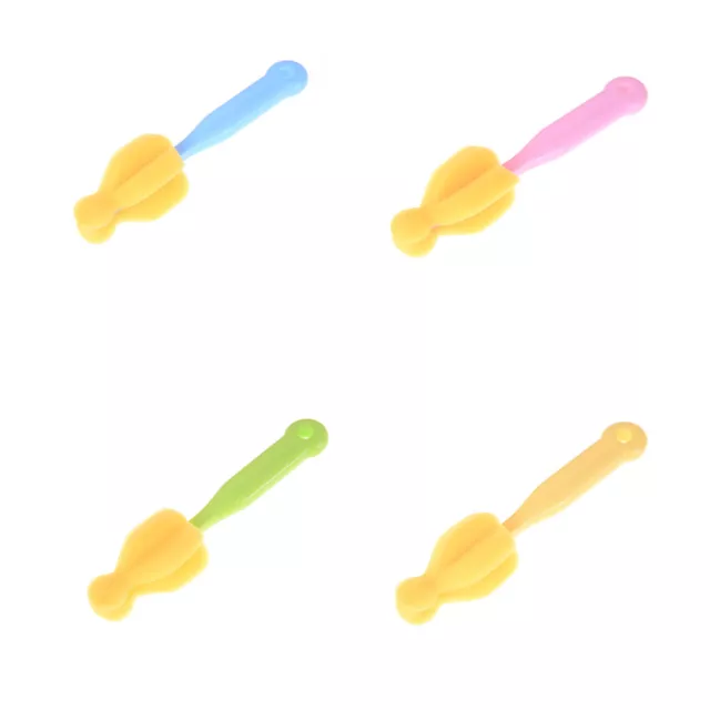 2Pcs Baby Teat Cleaning Feeding Bottle Brushes 360 Degree Rotating Sponge i$v