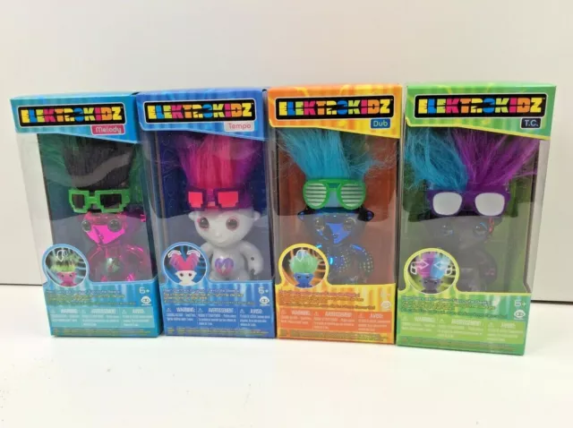 4 New Elektrokidz Hair Dancing Troll Figures Melody T.C. Tempo Dub