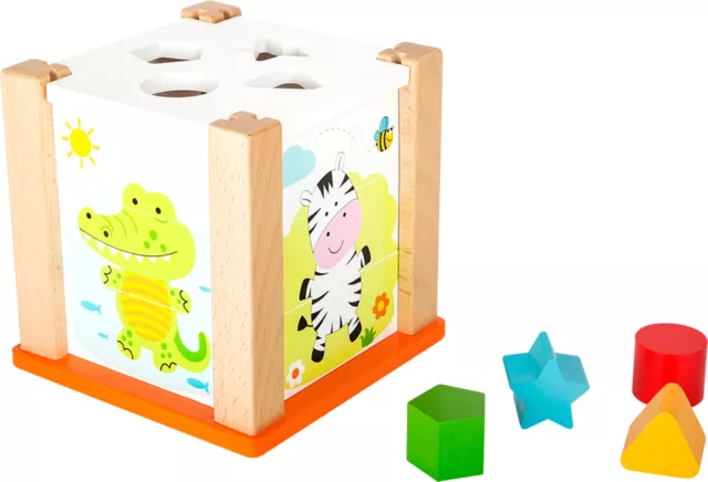 ZOOTIERE 18-teilig Steckwürfel aus Holz von small foot® Motorikspiel Kinder 2