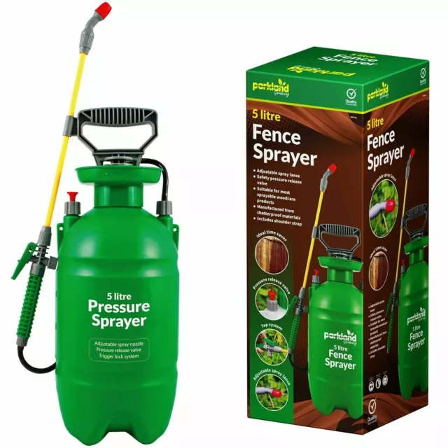 5 Litre Fence Sprayer Pressure Weed killer Garden Spray Bottle Chemical Water