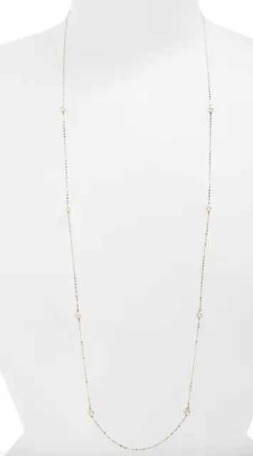 Nadri Womens Gold Long Faux Pearl Station Necklace 1279