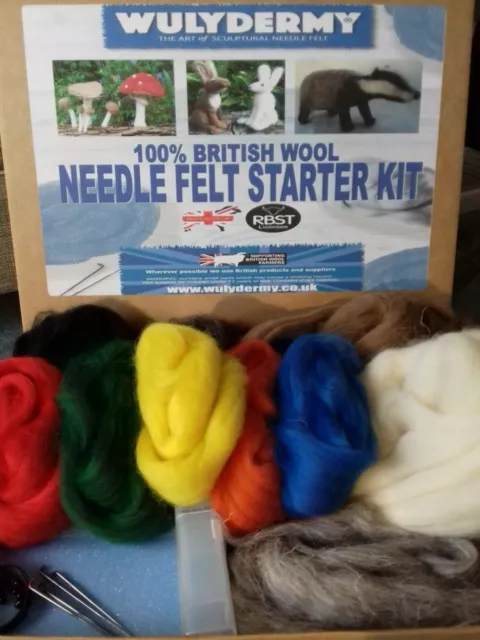 Hare & Badger Needle Felt Starter Kit 100% British wool UNBOXED