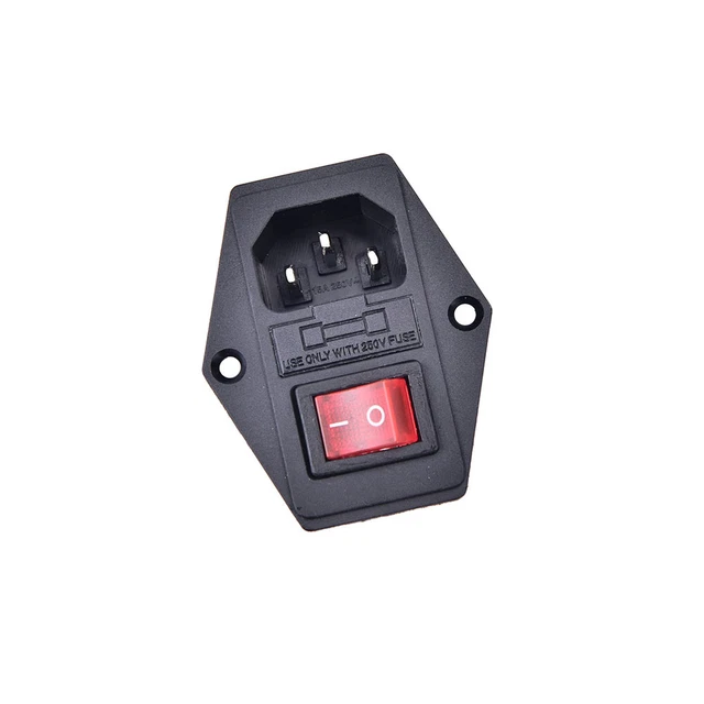 3Pin iec320 c14 inlet module plug fuse switch male power socket 10.zy