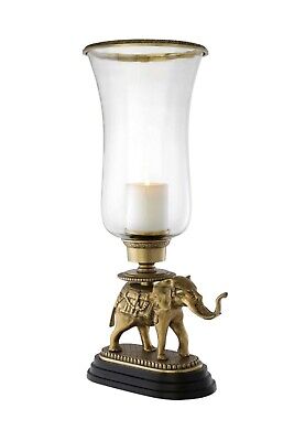 Brass Elephant Hurricane Candle Light Luxury Lamp Vintage Eichholtz – Stunning!!