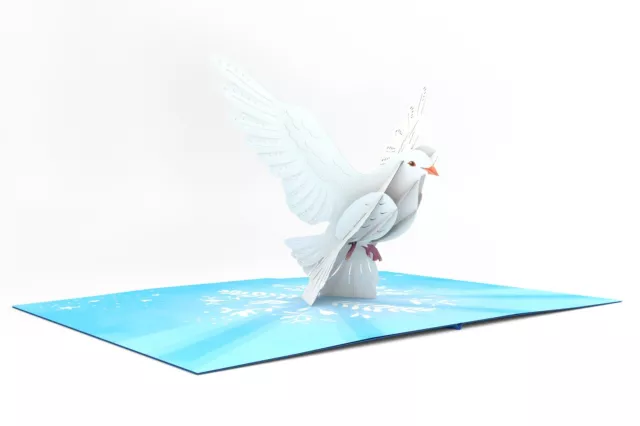 3D Pop Up White Dove Card Handmade Card Birthday Card, Greetings Card Peace 2