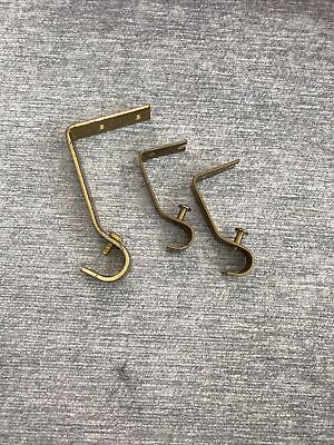 vintage brass color curtain rod brackets 3.5” 2.25”