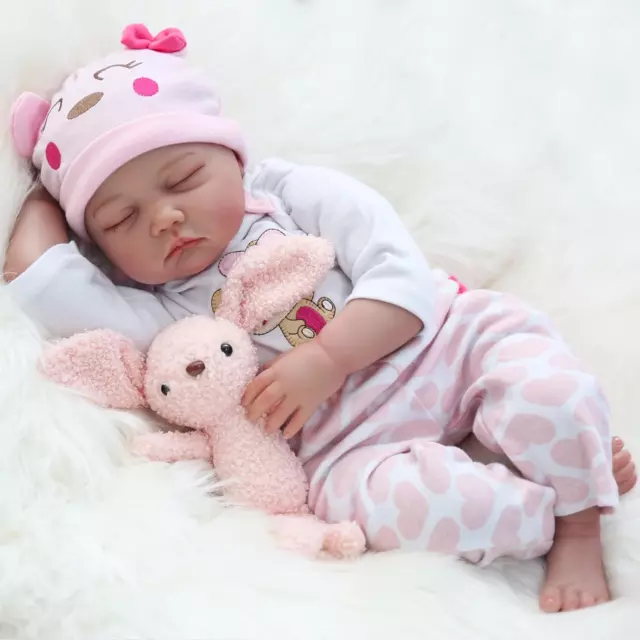 Reborn Baby Doll Girl, 60Cm Soft Weighted Body, Cute Lifelike Handmade Silicone