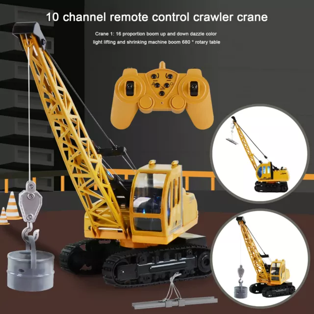 1:16 RC 10-Channel Tractor Truck Digger Car 2.4G Remote Control Enginee-Crane