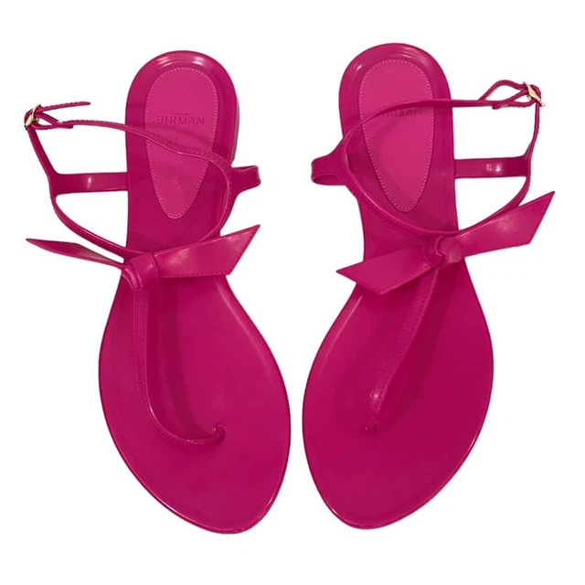 Alexandre Birman Clarita Knotted PVC Jelly Sandals In Aurora Hot Pink 40 / US 9 Alexandre Birman Clarita Knotted PVC Jelly Sandals In Aurora Hot Pink 40 / US 9