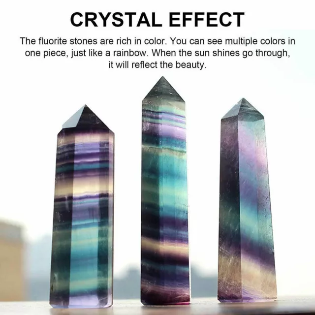 Hexagonal Rock Wand Labradorite Fluorite Quartz Crystal Obelisk Long 9-10cm AAA+