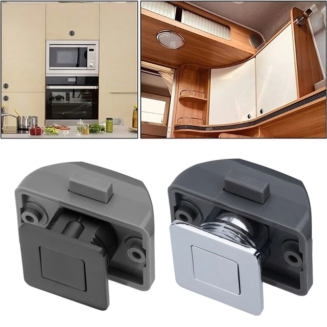 Push Button Catch Lock Cupboard Door Motorhome Cabinet Camper Caravan Latch Knob