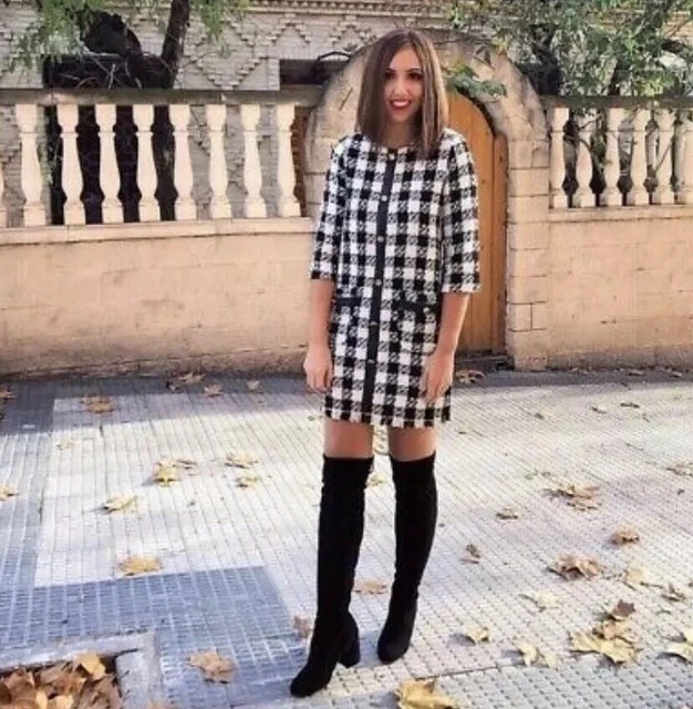 Robe Croisée Noire Zara AW18 - Taille Réf. 8209/670, Neuve Avec étiquettes, Coupe Régulière