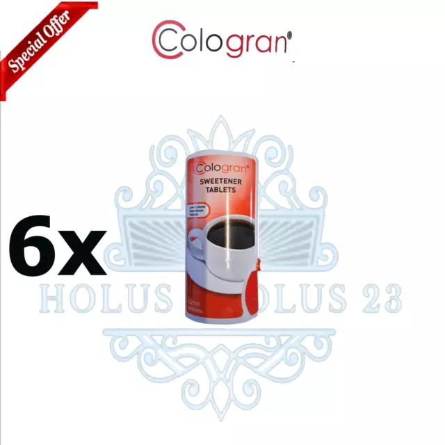 6 x Cologran Low Calorie Sweeteners Tablets 72g,6 x 1200 Tablets